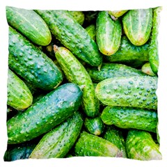 Pile Of Green Cucumbers Large Cushion Case (two Sides) by FunnyCow