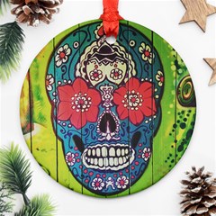 Mexican Skull Ornament (round) by alllovelyideas