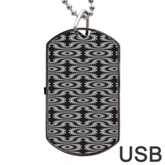 Monochrome Centipede Arabesque Dog Tag Usb Flash (two Sides) by linceazul