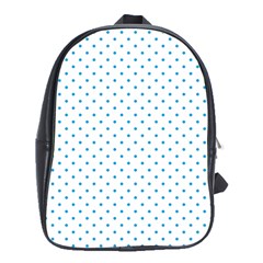 Mini Oktoberfest Bavarian Blue Polkadots On White School Bag (xl) by PodArtist