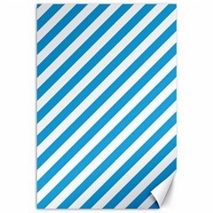 Oktoberfest Bavarian Blue And White Candy Cane Stripes Canvas 12  X 18  by PodArtist