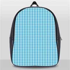 Oktoberfest Bavarian Blue And White Gingham Check School Bag (xl) by PodArtist