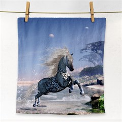 Wonderful Wild Fantasy Horse On The Beach Face Towel by FantasyWorld7