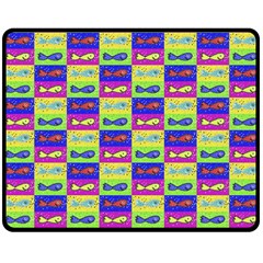 Cartoon Style Marine Life Motif Pattern Double Sided Fleece Blanket (medium)  by dflcprints