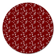 Burgundy Music Magnet 5  (round) by snowwhitegirl