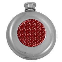 Burgundy Music Round Hip Flask (5 Oz) by snowwhitegirl