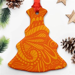 Pop Orange Christmas Tree Ornament (two Sides) by ArtByAmyMinori