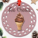 Pop Art Ice Cream Round Filigree Ornament (Two Sides) Front