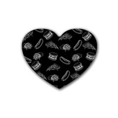 Fast Food Pattern Heart Coaster (4 Pack)  by Valentinaart