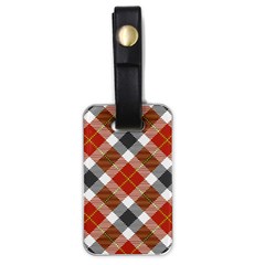 Smart Plaid Warm Colors Luggage Tags (one Side)  by ImpressiveMoments