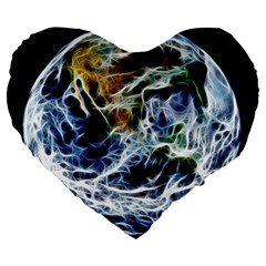 Spherical Science Fractal Planet Large 19  Premium Heart Shape Cushions by Nexatart