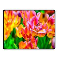 Blushing Tulip Flowers Fleece Blanket (small) by FunnyCow