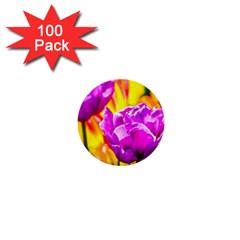 Violet Tulip Flowers 1  Mini Buttons (100 Pack)  by FunnyCow