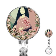 Rose Floral Doll Stainless Steel Nurses Watch by snowwhitegirl