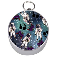 Astronaut Space Galaxy Silver Compasses by snowwhitegirl