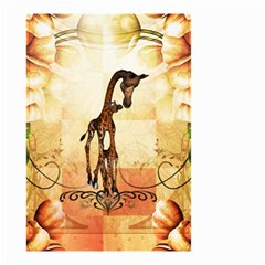 Cute Giraffe Mum With Funny Giraffe Baby Small Garden Flag (two Sides) by FantasyWorld7