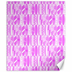 Bright Pink Colored Waikiki Surfboards  Canvas 8  X 10  by PodArtist