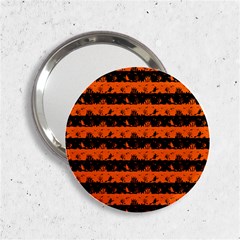 Orange And Black Spooky Halloween Nightmare Stripes 2 25  Handbag Mirrors by PodArtist