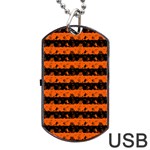 Orange and Black Spooky Halloween Nightmare Stripes Dog Tag USB Flash (Two Sides) Back