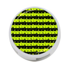 Slime Green And Black Halloween Nightmare Stripes  4-port Usb Hub (two Sides) by PodArtist