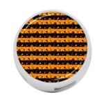 Pale Pumpkin Orange and Black Halloween Nightmare Stripes  4-Port USB Hub (Two Sides) Back