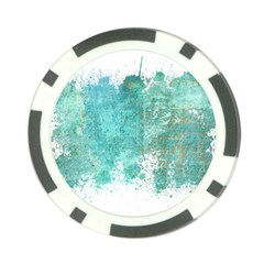 Splash Teal Poker Chip Card Guard by vintage2030