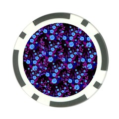 Purple Blue  Roses Poker Chip Card Guard by snowwhitegirl