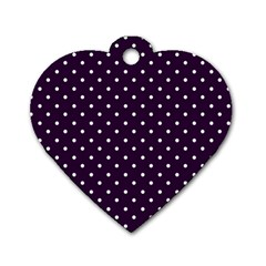 Little  Dots Purple Dog Tag Heart (two Sides) by snowwhitegirl