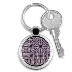 Ornamental Pink Black Key Chains (round)  by snowwhitegirl