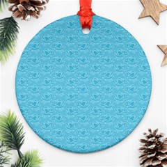 Retro Blue Pattern Ornament (round) by snowwhitegirl