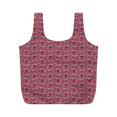 Retro Red Pattern Full Print Recycle Bag (m) by snowwhitegirl