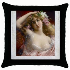 Vintage 1501594 1920 Throw Pillow Case (black) by vintage2030