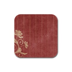 Floral Mauve Rubber Square Coaster (4 Pack)  by vintage2030