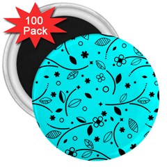 Pattern Flowers Flower Texture 3  Magnets (100 Pack) by Sapixe