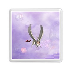 Cute Little Pegasus With Butterflies Memory Card Reader (square) by FantasyWorld7