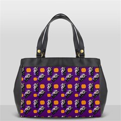 Halloween Skeleton Pumpkin Pattern Purple Oversize Office Handbag by snowwhitegirl