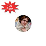 Victorian Lady Blue Floral 1  Mini Buttons (100 pack)  Front