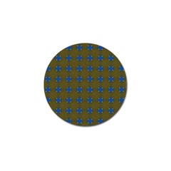 Mod Yellow Blue Circles Pattern Golf Ball Marker by BrightVibesDesign