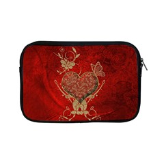 Wonderful Decorative Heart In Gold And Red Apple Ipad Mini Zipper Cases by FantasyWorld7