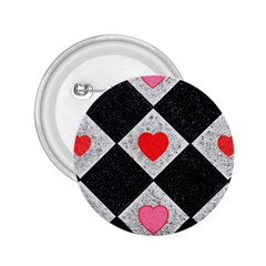 Diamonds Hearts Mosaic Pattern 2 25  Buttons by Simbadda