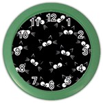 Cute Black Cat Pattern Color Wall Clock Front