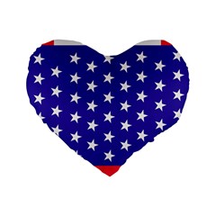 Day Independence July Background Standard 16  Premium Flano Heart Shape Cushions by Simbadda