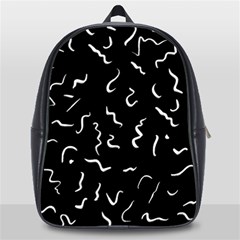 Scribbles Lines Drawing Picture School Bag (large) by Simbadda