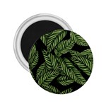 Leaves Black Background Pattern 2.25  Magnets Front