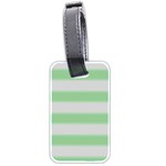 Bold Stripes Soft Green Luggage Tags (Two Sides) Back