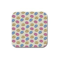 Donuts Pattern Rubber Square Coaster (4 Pack)  by Valentinaart