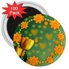 Background Design Texture Tulips 3  Magnets (100 Pack) by Celenk