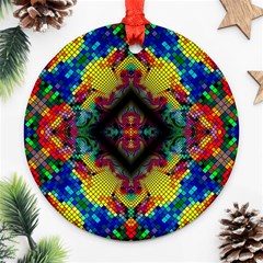 Kaleidoscope Art Pattern Ornament Ornament (round) by Celenk