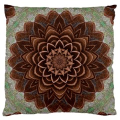 Abstract Art Texture Mandala Large Flano Cushion Case (two Sides) by Simbadda