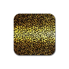 Leopard Version 2 Rubber Coaster (square)  by dressshop